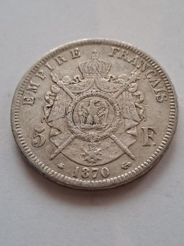 Francja 5 Franków Napoleon III 1870 r