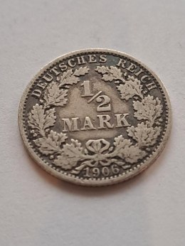 Niemcy 1/2 Marki Wilhelm II 1906 r A