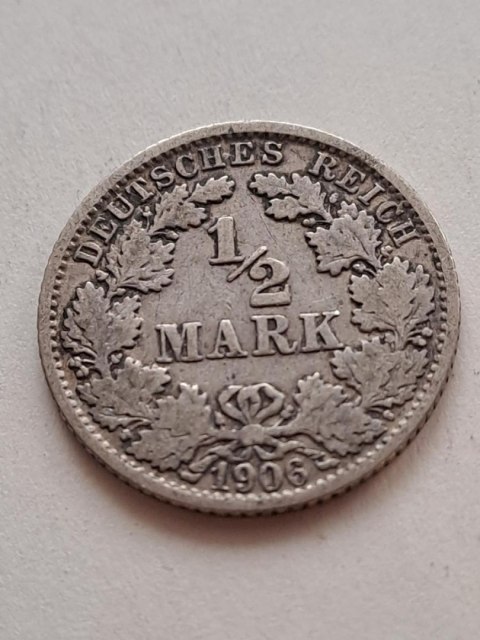 Niemcy 1/2 Marki Wilhelm II 1906 r F