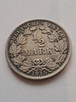 Niemcy 1/2 Marki Wilhelm II 1915 r A