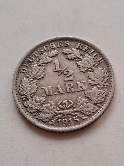 Niemcy 1/2 Marki Wilhelm II 1915 r F