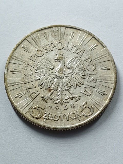 5 zł Józef Piłsudski 1938 r rzadszy 5 zł Józef Piłsudski 1938 r rzadszy