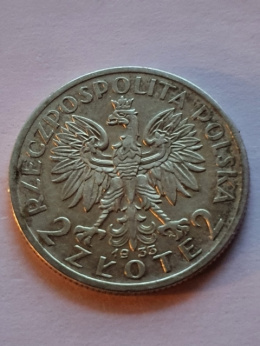 2 zł Głowa Kobiety 1933 r