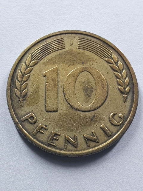 Niemcy 10 Pfennig 1950 r J Niemcy 10 Pfennig 1950 r J