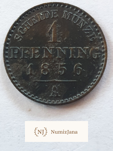 1 Pfenning Prusy 1856 r 1 Pfenning Prusy 1856 r