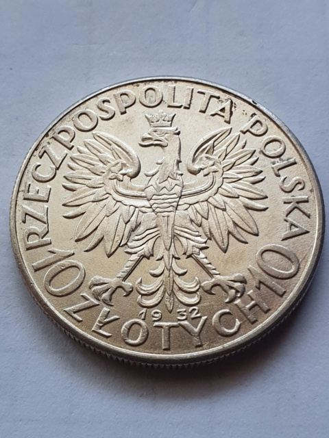 10 zł Głowa Kobiety 1932 r bez znaku 10 zł Głowa Kobiety 1932 r bez znaku