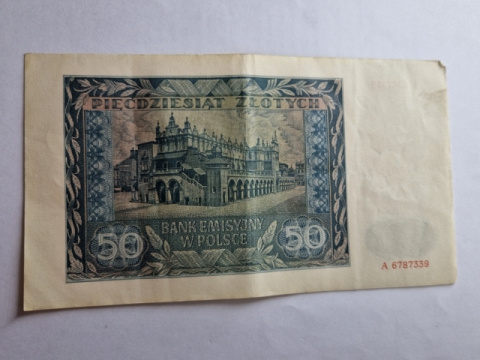 Banknot 50 zł 1941 r seria A