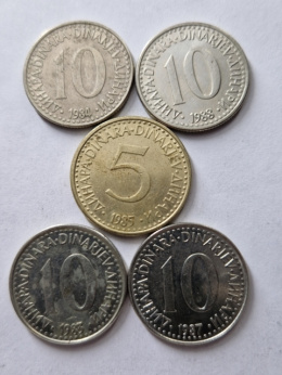 Jugosławia Lot 5 szt monet