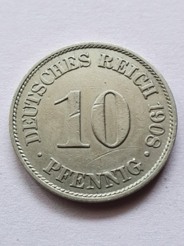 Niemcy 10 Pfennig Wilhelm II 1908 r A