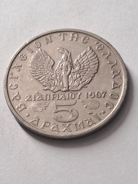Grecja 5 Drachm 1967 r Grecja 5 Drachm 1967 r