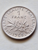 Francja 1 Frank 1968 r Francja 1 Frank 1968 r