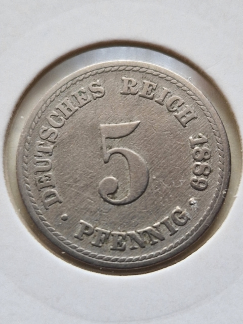 Niemcy 5 Pfenning Wilhelm II 1889 r A Niemcy 5 Pfenning Wilhelm II 1889 r A