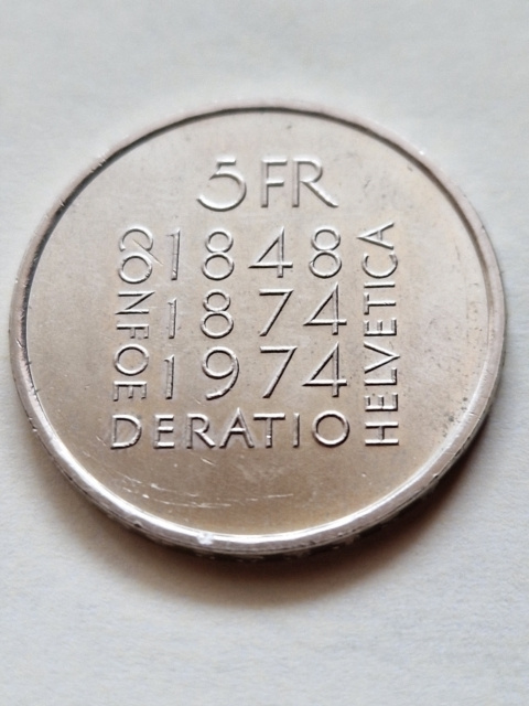 Szwajcaria 5 Franków 1974 r Szwajcaria 5 Franków 1974 r