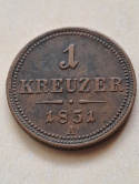 Austria 1 Krajcar Franciszek Józef I 1851 r A Austria 1 Krajcar Franciszek Józef I 1851 r A