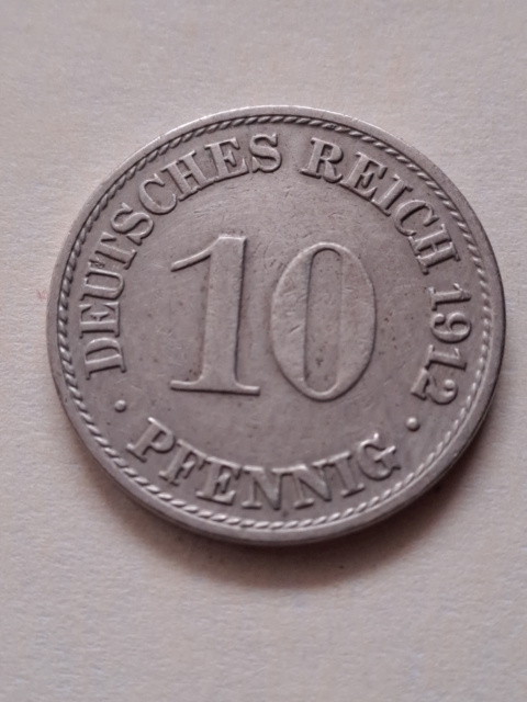 Niemcy 10 Pfenning Wilhelm II 1912 r A Niemcy 10 Pfenning Wilhelm II 1912 r A