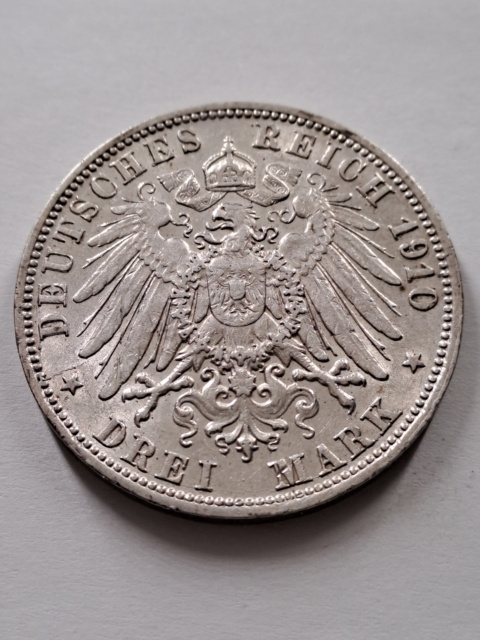 Niemcy 3 Marki Wirtembergia 1910 r Niemcy 3 Marki Wirtembergia 1910 r