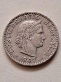 Szwajcaria 20 Rappenów 1947 r Szwajcaria 20 Rappenów 1947 r