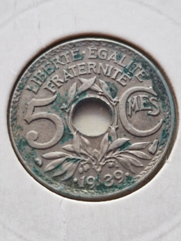 Francja 5 Centimes 1939 r