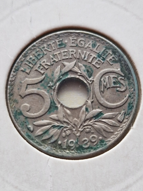 Francja 5 Centimes 1939 r Francja 5 Centimes 1939 r