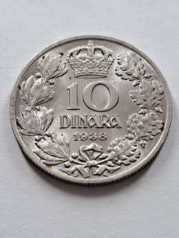 Jugosławia 10 Dinarów Piotr II 1938 r