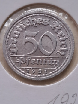 Niemcy 50 Pfenning R . Weimarska 1921 r J
