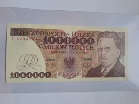 Banknot 1000000 zł W. Reymont 1991 r Banknot 1000000 zł W. Reymont 1991 r