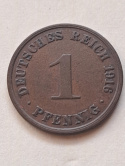 Niemcy 1 Pfenning Wilhelm II 1916 r A Niemcy 1 Pfenning Wilhelm II 1916 r A