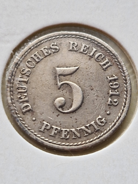 Niemcy 5 Pfenning Wilhelm II 1912 r A Niemcy 5 Pfenning Wilhelm II 1912 r A