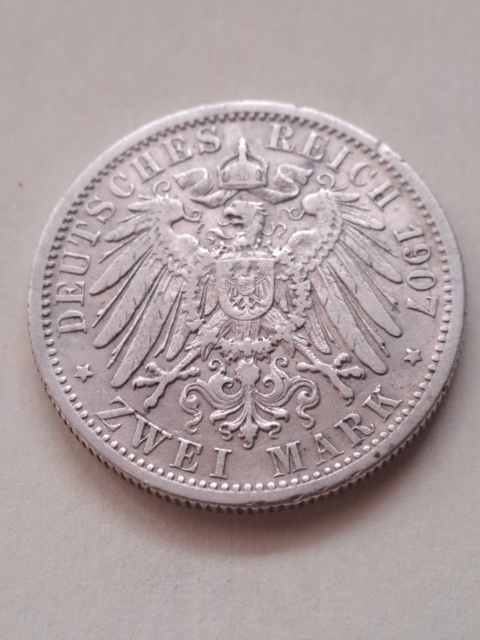 Niemcy 2 Marki Wirtembergia 1907 r Niemcy 2 Marki Wirtembergia 1907 r