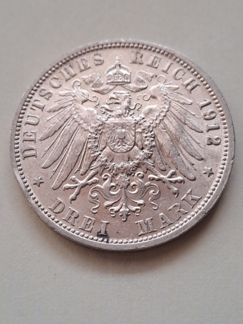 Niemcy 3 Marki Wirtembergia 1912 r Niemcy 3 Marki Wirtembergia 1912 r
