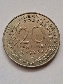 Francja 20 Centimes 1988 r