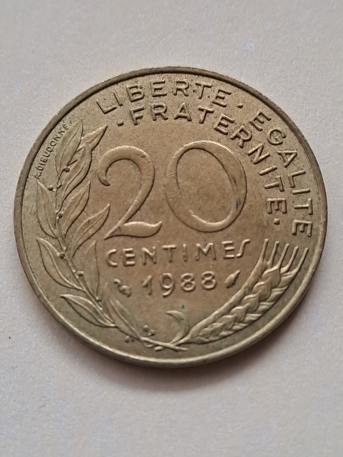 Francja 20 Centimes 1988 r Francja 20 Centimes 1988 r