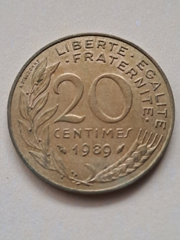 Francja 20 Centimes 1989 r