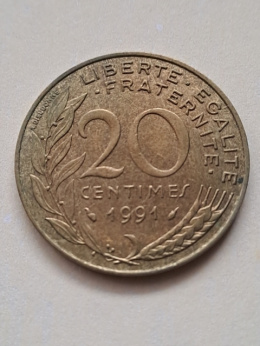 Francja 20 Centimes 1991 r