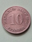 Niemcy 10 Pfenning Wilhelm II 1901 r E Niemcy 10 Pfenning Wilhelm II 1901 r E