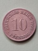 Niemcy 10 Pfenning Wilhelm II 1908 r D Niemcy 10 Pfenning Wilhelm II 1908 r D