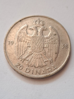 Jugosławia 20 Dinara Piotr II 1938 r