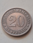Niemcy 20 Pfenning Wilhelm I 1888 r A Niemcy 20 Pfenning Wilhelm I 1888 r A