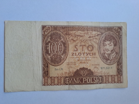 Banknot 100 złotych 1934 r seria CN Banknot 100 złotych 1934 r seria CN