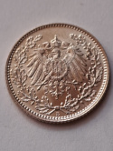 Niemcy 1/2 Marki Wilhelm II 1918 r E Niemcy 1/2 Marki Wilhelm II 1918 r E