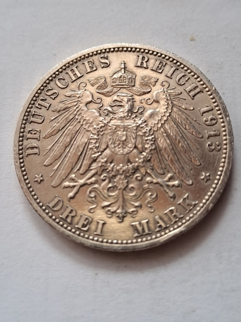 Niemcy 3 Marki Wilhelm II 1913 r Niemcy 3 Marki Wilhelm II 1913 r