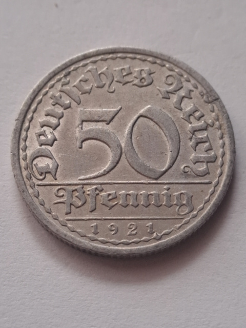 Niemcy 50 pfennig 1921 r A Niemcy 50 pfennig 1921 r A