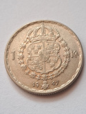 Szwecja 1 Korona Gustaf V 1947 r Szwecja 1 Korona Gustaf V 1947 r