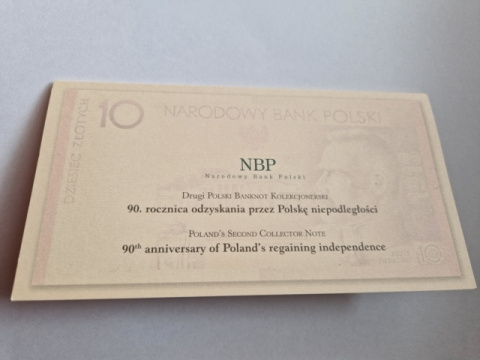 Banknot 10 zł Niepodległość 2008 r stan UNC Banknot 10 zł Niepodległość 2008 r stan UNC