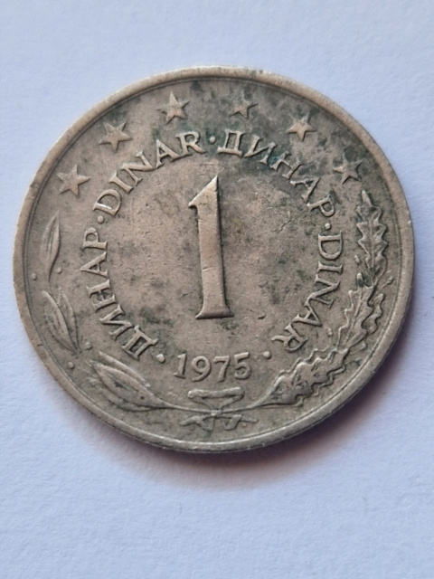 Jugosławia 1 Dinar 1975 r Jugosławia 1 Dinar 1975 r