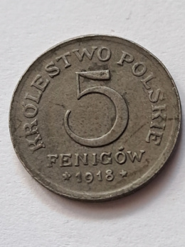 Królestwo Polskie 5 Fenigów 1918 r