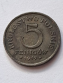 Królestwo Polskie 5 Fenigów 1917 r Królestwo Polskie 5 Fenigów 1917 r