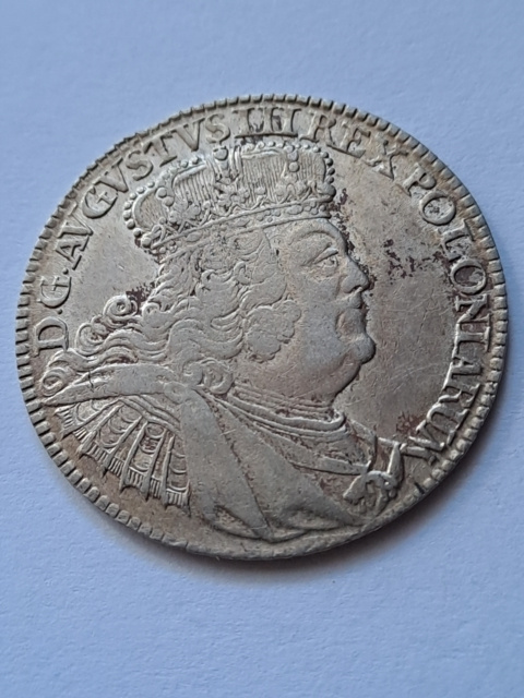 August III Sas ort ( 18 groszy ) 1755 r August III Sas ort ( 18 groszy ) 1755 r