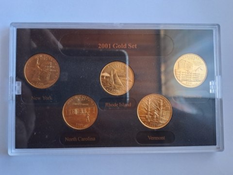 USA 1/4 Dollara Waszyngton 2001 r Gold Set D USA 1/4 Dollara Waszyngton 2001 r Gold Set D