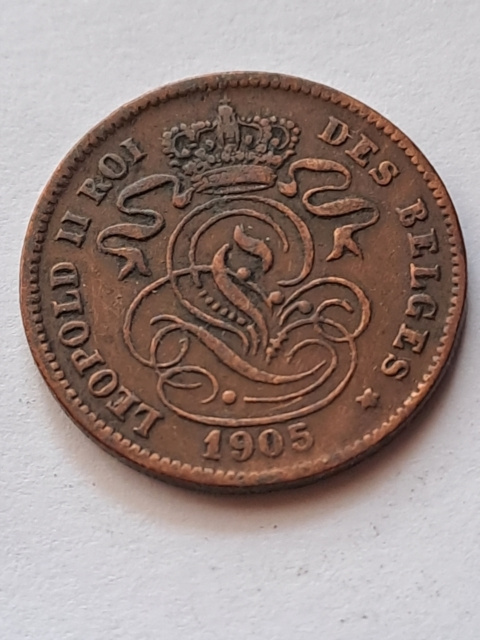 Belgia 2 Centy Leopold II 1905 r Belgia 2 Centy Leopold II 1905 r